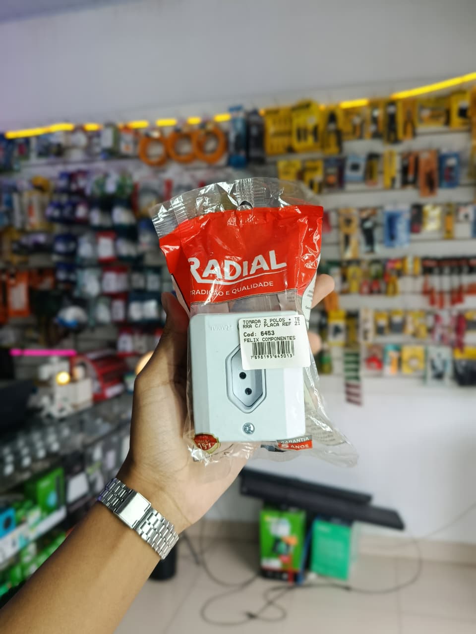 Tomada 2 Polos + Terra c/ Placa