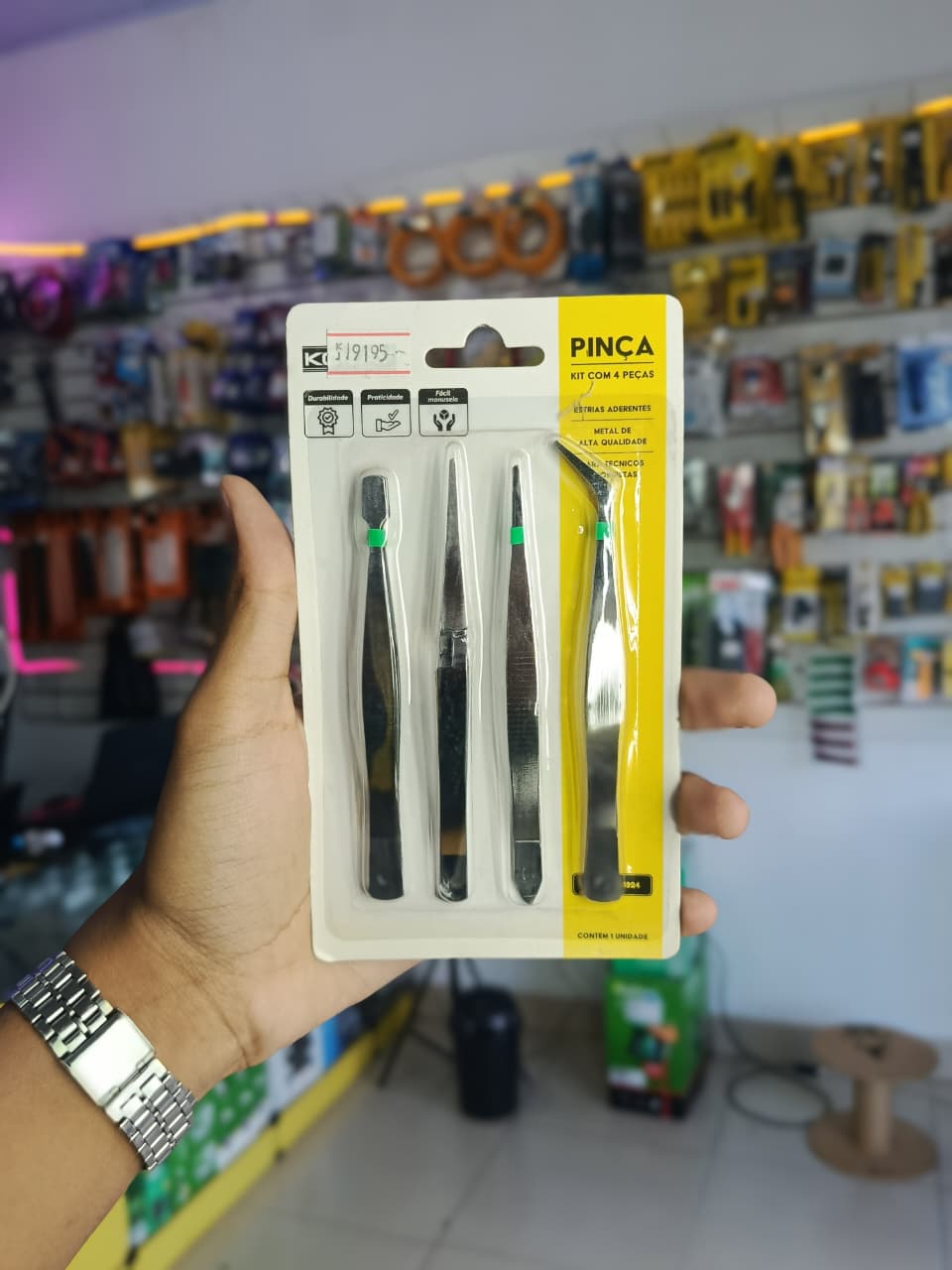 Kit/Jogo de Pinça c/ 4 Peças KOKAY