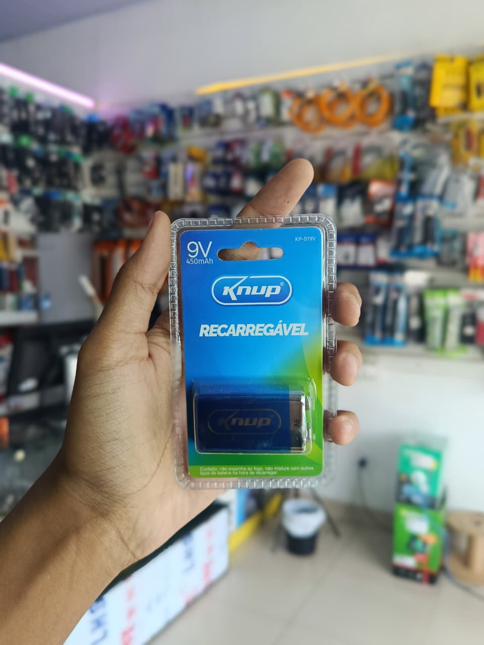 Bateria 9V 450 mAh Recarregável KNUP