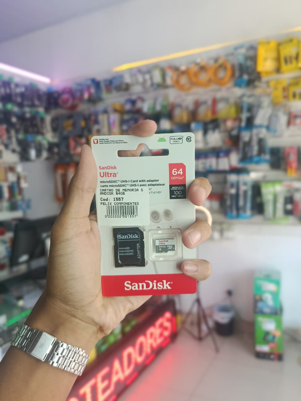 Cartão Memória Micro 64GB Sandisk Original P/ Câmera Segurança e Celular