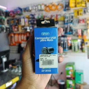 Carregador de Celular para Moto via USB Universal KP-MT05